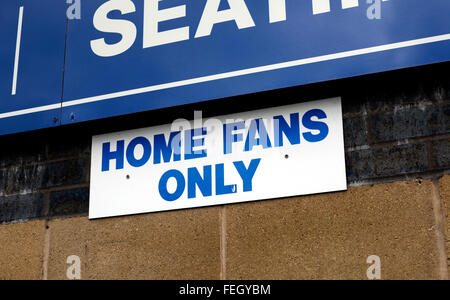 Home fans only sign, St. Andrew`s football ground, Birmingham, UK Stock Photo